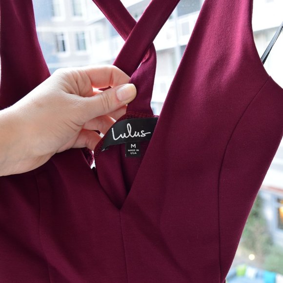 Lulu's Cocktail Dress, Burgundy, LIKE NEW! - Picture 3 of 8